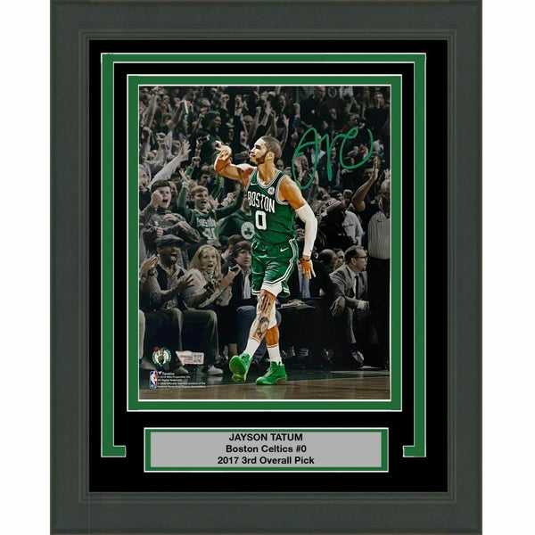 FRAMED Autographed/Signed JAYSON TATUM Boston Celtics 8x10 Photo Fanatics COA #4
