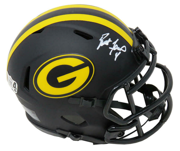 Brett Favre Signed Green Bay Packers Eclipse Riddell Speed Mini Helmet - SS COA