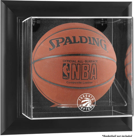 Toronto Raptors Black Framed Wall Mount Team Logo Basketball Display Case