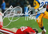 Eric Dickerson Autographed Los Angeles Rams 8x10 Running W/ HOF-Beckett W Holo