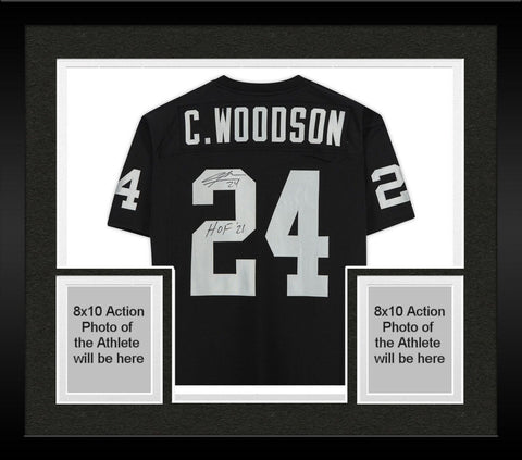 FRMD Charles Woodson Vegas Raiders Signed Mitchell & Ness Jersey "H of 21"