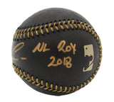 Ronald Acuna Signed Atlanta Braves Rawlings OML Black Baseball w- "NL ROY 2018
