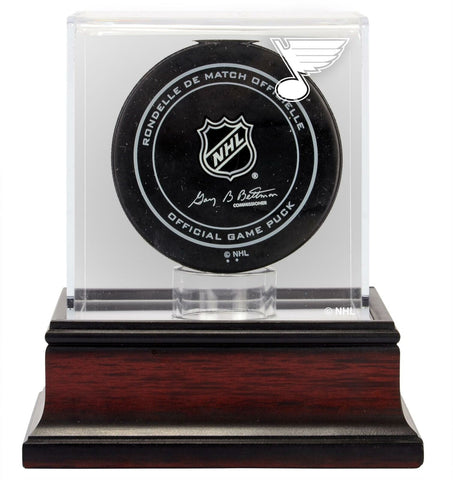 St. Louis Blues Mahogany Hockey Puck Logo Display Case - Fanatics