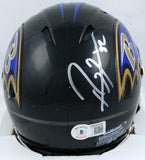 Ray Lewis Autographed Baltimore Ravens Speed Mini Helmet-Beckett W Hologram