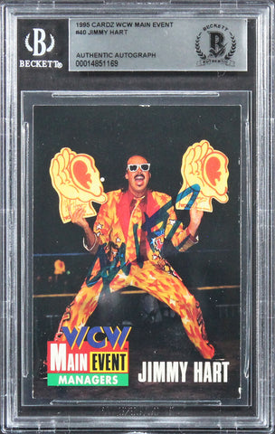 Jimmy Hart Authentic Signed 1995 Cardz WCW Main Event #40 Card BAS Slabbed