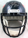 Andre Johnson Autographed Houston Texans F/S Speed Helmet-JSA W Auth *Silver