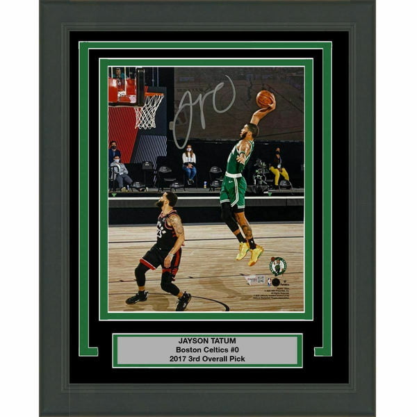 FRAMED Autographed/Signed JAYSON TATUM Boston Celtics 8x10 Photo Fanatics COA #2