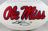 Evan Engram Autographed Ole Miss Rebels Logo Football - JSA W Authenticated