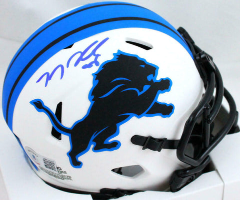 TJ Hockenson Autographed Detroit Lions Lunar Speed Mini Helmet-Beckett W Holo
