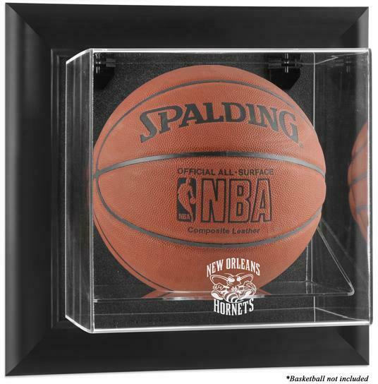 Hornets Black Framed Wall-Mountable Team Logo Basketball Display Case - Fanatics
