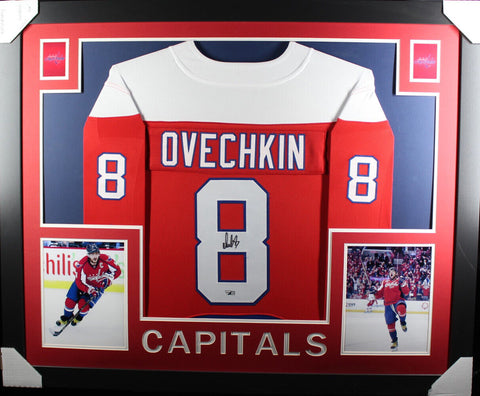 Alexander Ovechkin Signed Capitals Framed Fanatics XL Red Jersey FAN 36981