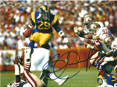 Eric Dickerson Autographed Los Angeles Rams 8x10 Photo W/ HOF- JSA