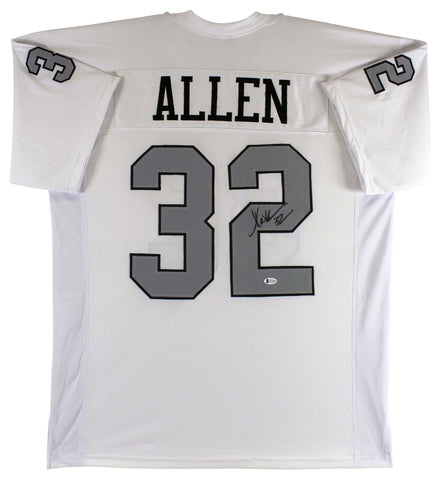 Marcus Allen Authentic Signed White Color Rush Pro Style Jersey BAS Witnessed