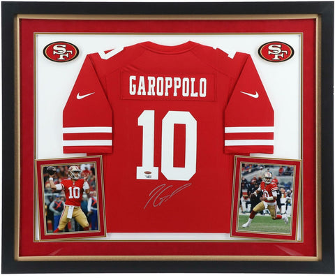 Jimmy Garoppolo San Francisco 49ers Frmd Deluxe Signed Red Nike Game Jersey