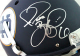 Jerome Bettis Autographed F/S ND Blue Schutt Authentic Helmet- Beckett W *Silver