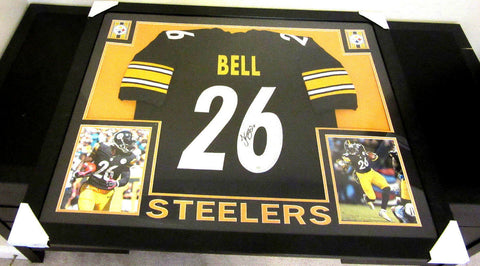 Le'Veon Bell Signed Pittsburgh Steelers 35x43 Custom Framed Jersey (JSA COA)
