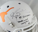 Ricky Williams Heisman Signed UT ProLine F/S Chrome Logo Helmet W Smoke- JSA W A