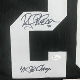 Autographed/Signed ROCKY BLEIER 4x SB Champ Black Pittsburgh Jersey JSA COA Auto