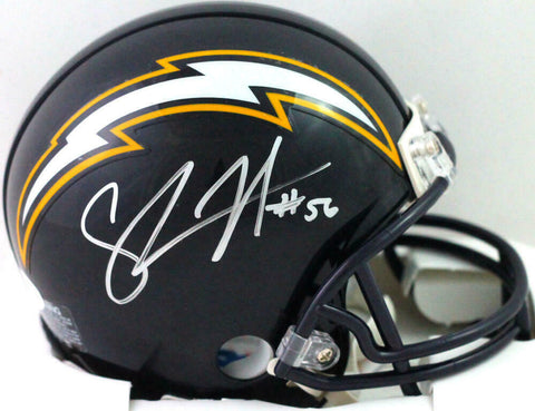 Shawne Merriman Autographed Los Angeles Chargers 88-06 TB Mini Helmet -Beckett W