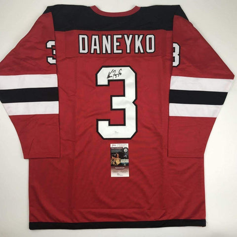 Autographed/Signed Ken Daneyko New Jersey Red Hockey Jersey JSA COA