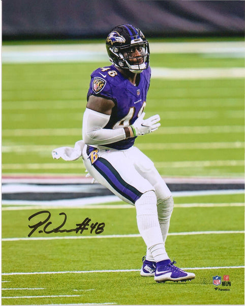 Patrick Queen Baltimore Ravens Signed 8x10 Purple Jersey Photo