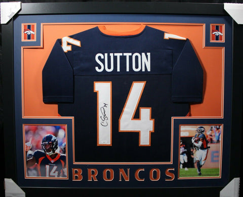 COURTLAND SUTTON (Broncos blue SKYLINE) Signed Autographed Framed Jersey JSA