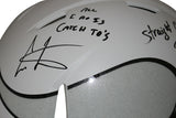Randy Moss & Cris Carter Signed Vikings Authentic Flat White Helmet BAS 28981
