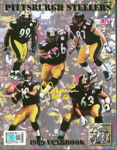 Steelers Dermontti Dawson HOF 12 Signed 1999 Official Yearbook BAS Wit #WQ32419