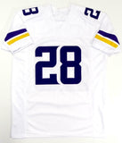 Adrian Peterson Autographed Solid White Pro Style Jersey- Beckett W Auth *2
