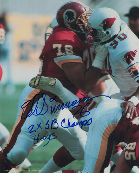 Ed Simmons Autographed/Signed Washington Redskins 8x10 Photo 2 Insc 27921