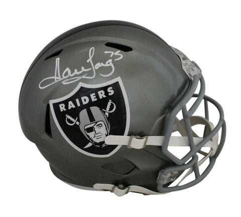 Howie Long Autographed/Signed Raiders F/S Flash Speed Helmet Beckett 35683
