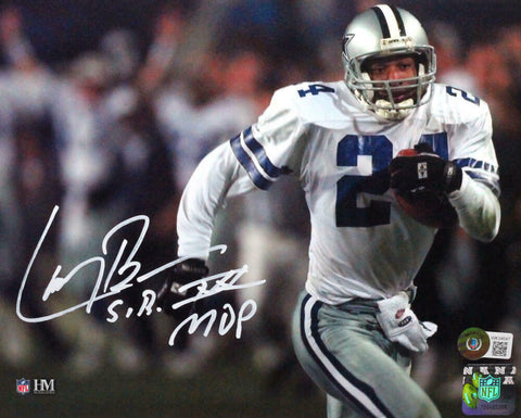 Larry Brown Autographed Cowboys 8x10 Running Photo W/ SB MVP- BA W Holo *White