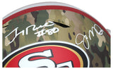 Joe Montana & Jerry Rice Autographed 49ers Authentic Camo Helmet BAS 29634