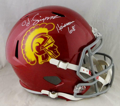 O. J. Simpson Heisman Signed USC Trojans F/S Speed Riddell Helmet- JSA W Auth