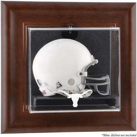 Texas Longhorns Brown Framed Wall-Mountable Mini Helmet Display Case