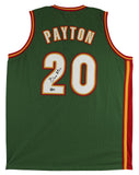 Gary Payton Authentic Signed Green Pro Style Jersey w/ White #s BAS Witnessed