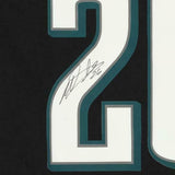 Framed Miles Sanders Philadelphia Eagles Autographed Black Nike Game Jersey