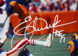 Eric Dickerson Autographed Los Angeles Rams 8x10 Leap W/HOF-Beckett W Hologram
