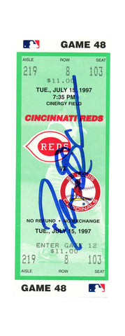 Deion Sanders Signed Cincinnati Reds 7/15/1997 vs Cardinals Ticket BAS 37219