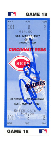 Deion Sanders Signed Cincinnati Reds 5/17/1997 vs Padres Ticket BAS 37238