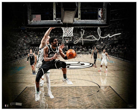 KYRIE IRVING Autographed Nets "Hang Time" 16" x 20" Photograph PANINI LE 1/111