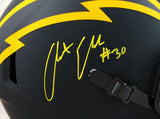 Austin Ekeler Autographed Chargers Eclipse Speed F/S Helmet- Beckett W *Yellow