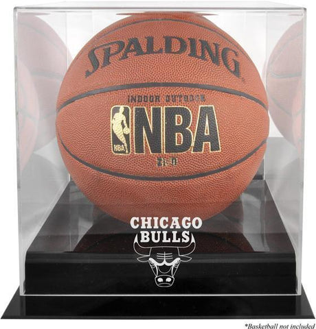 Chicago Bulls Black Base Team Logo Basketball Display Case