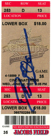 Deion Sanders Signed Cincinnati Reds 6/18/1997 @ Indians Ticket BAS 37174