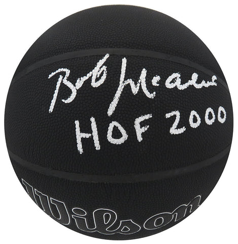 Bob McAdoo Signed Wilson I/O Black NBA 75th Logo Basketball w/HOF 2000 -SS COA