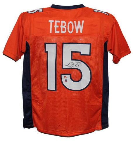Tim Tebow Autographed/Signed Pro Style Orange XL Jersey Beckett 39147