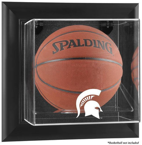 Michigan State Black Framed Wall-Mountable Basketball Display Case