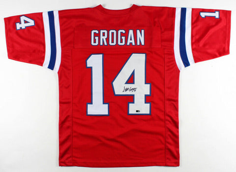 Steve Grogan Signed New England Patriots Jersey (AIV COA) Pats QB 1975-1990