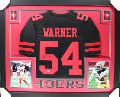 FRED WARNER (49ers black SKYLINE) Signed Autographed Framed Jersey Beckett