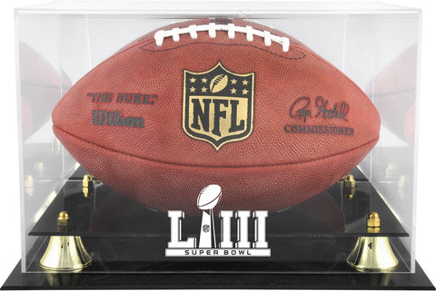 Super Bowl LIII Golden Classic Football Logo Display Case